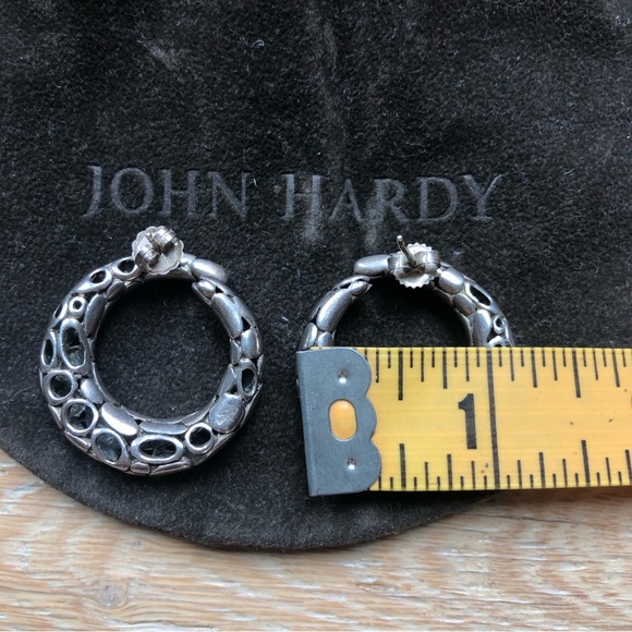 John Hardy Cali Pebble Bypass Hoop 924 Sterling silver Earrings - Picture 6 of 7